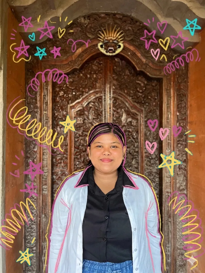 Indah, a high-school student in Denpasar