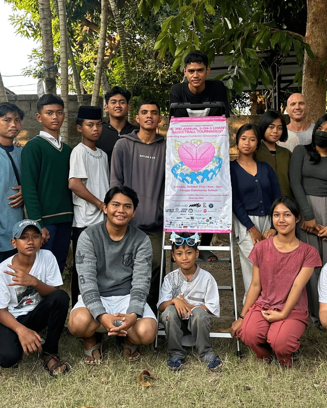 Ragam Foundation scholarship students and team at a Community Assist event