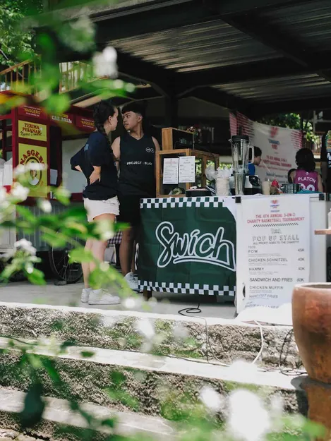The Swich pop-up food stall at the charity tournament